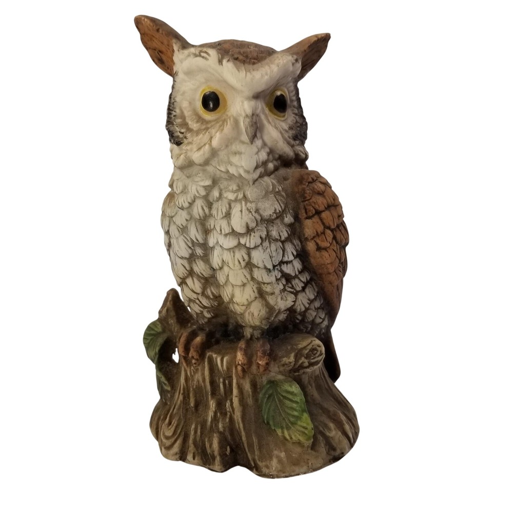 Vintage Ardco Porcelain Great Horned Owl Figurine Hand Painted Taiwan 6.25" MCM